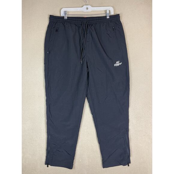 100 Thieves Pants Mens XL Black Foundations Nylon Straight Leg Ankle Zip Relaxed - Picture 1 of 16